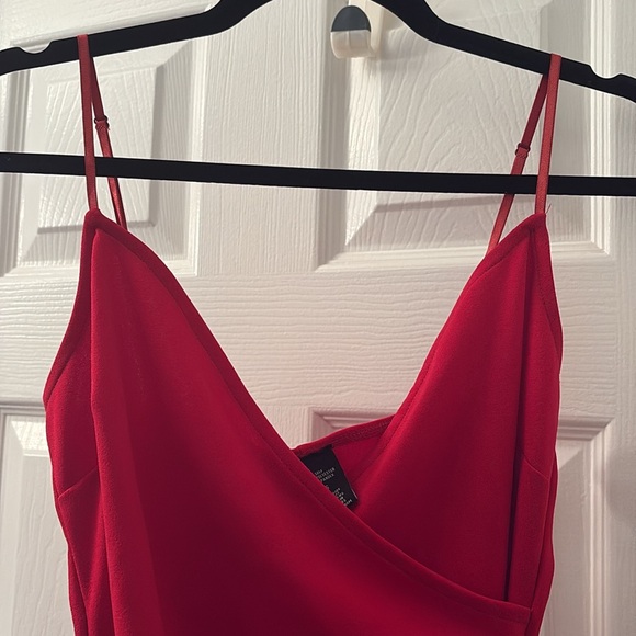 Windsor Red Sasha Formal High Slit Wrap Dress - Picture 7 of 9